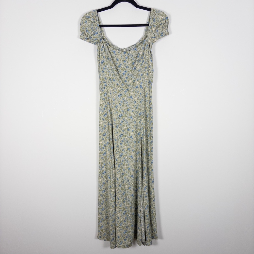Reformation Sienne Green Floral Midi Dress - Picture 2 of 11